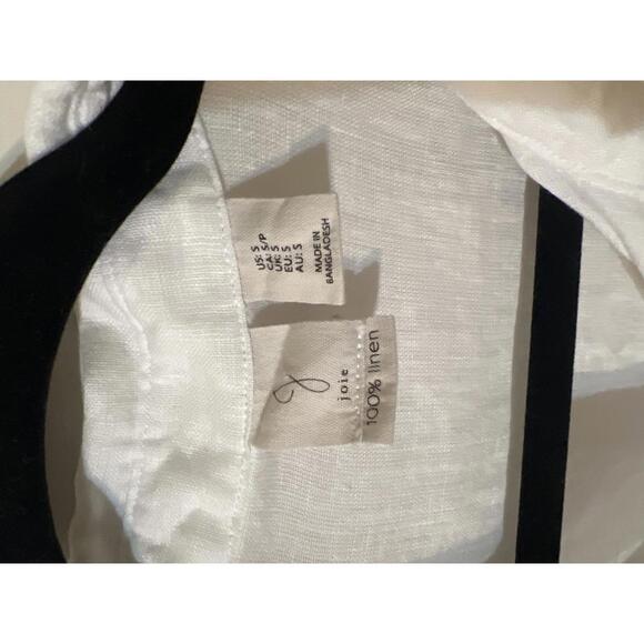 Joie 100% Linen White Button-Down Shirt minimalist capsule S - Picture 4 of 6